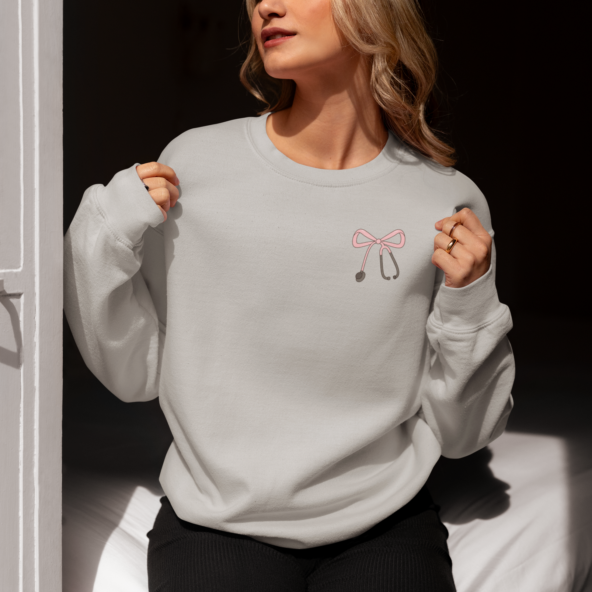 Bow & Stethoscope Crewneck Sweatshirt